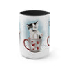 Tuxedo Kitten In A Cup Art Two-Tone Coffee Mugs 15Oz Mug