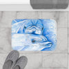 Two Cute Dolphins Blue Watercolor Art Bath Mat Home Decor
