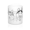 Two Huskies Happy Pet Ink Art Mug 11Oz