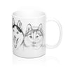 Two Huskies Happy Pet Ink Art Mug 11Oz