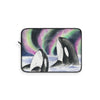 Two Orca Whales Aurora Borealis Cosmic Stars Watercolor Art Laptop Sleeve 15