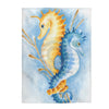 Two Seahorses Yellow Blue Watercolor Art Velveteen Plush Blanket 30 × 40 All Over Prints