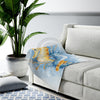 Two Seahorses Yellow Blue Watercolor Art Velveteen Plush Blanket All Over Prints