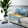 Two Seahorses Yellow Blue Watercolor Art Velveteen Plush Blanket All Over Prints