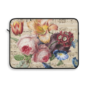 Vintage Flowers Bouqet Music Art Laptop Sleeve 15