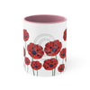 Vintage Red Poppies Art Accent Coffee Mug 11Oz Pink /