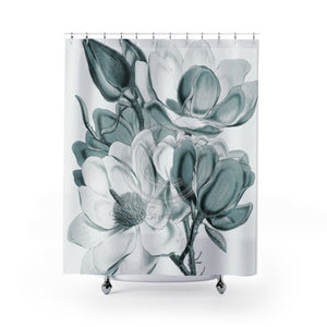 Vintage Teal Viridian Green Magnolia Flowers Shower Curtains 71X74 Home Decor