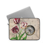 Vintage Tulip Compass Map Art Laptop Sleeve