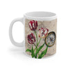 Vintage Tulip Compass Map Art Mug 11Oz