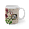 Vintage Tulip Compass Map Art Mug 11Oz