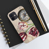 Vintage Tulip Compass Map Ii Art Case Mate Tough Phone Cases