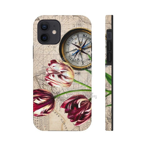 Vintage Tulip Compass Map Ii Art Case Mate Tough Phone Cases Iphone 12