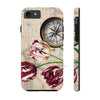 Vintage Tulip Compass Map Ii Art Case Mate Tough Phone Cases Iphone 7 8