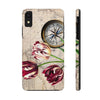 Vintage Tulip Compass Map Ii Art Case Mate Tough Phone Cases Iphone Xr