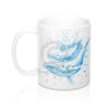 Whales Family Splash Watercolor Ink Art Mug 11Oz