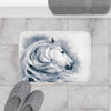White Andalusian Rearing Horse Equine Art Bath Mat Home Decor