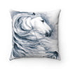 White Andalusian Rearing Horse Equine Art Square Pillow Home Decor