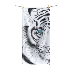 White Bengal Tiger Ii Cattitude Polycotton Towel 30X60 Home Decor