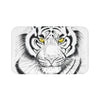 White Bengal Tiger Intense Gaze Yellow Ink Art Bath Mat Large 34X21 Home Decor