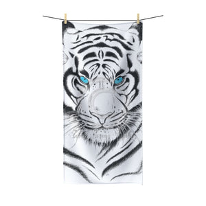 White Bengal Tiger Watercolor Art Polycotton Towel Bath 30X60 Home Decor