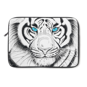 White Bengal Tiger Watercolor Ink Art Laptop Sleeve 13