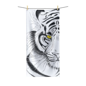 White Bengal Tiger Cattitude Polycotton Towel 30X60 Home Decor