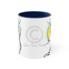 White Deer And Sun Ink Art Accent Coffee Mug 11Oz Navy /