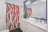 White Funky Tentacles Ii Ink Coral Art Shower Curtains Home Decor