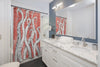 White Funky Tentacles Ii Ink Coral Vintage Map Art Shower Curtains Home Decor