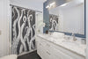 White Funky Tentacles Ii Ink Grey Art Shower Curtains Home Decor