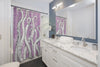 White Funky Tentacles Ii Ink Purple Vintage Map Art Shower Curtains Home Decor
