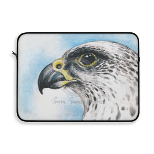 White Gyr Falcon Watercolor Art Laptop Sleeve 15