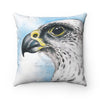 White Gyr Falcon Watercolor Art Square Pillow Home Decor