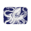 White Octopus Blue Ink Bath Mat Small 24X17 Home Decor