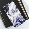 White Octopus Blue Ink Case Mate Tough Phone Cases