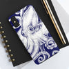 White Octopus Blue Ink Case Mate Tough Phone Cases