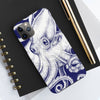 White Octopus Blue Ink Case Mate Tough Phone Cases