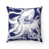 White Octopus Blue Ink Square Pillow 14 X Home Decor