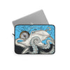 White Octopus Compass Blue Ink Art Laptop Sleeve