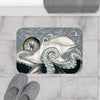 White Octopus Compass Grey Ink Bath Mat Home Decor