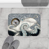 White Octopus Compass Grey Ink Bath Mat Home Decor