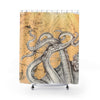White Octopus Tentacles Kraken Sun Vintage Map Shower Curtains 71 X 74 Home Decor