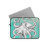 White Octopus Tentacles Teal Ink Art Laptop Sleeve
