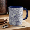 White Octopus Yellow Ink Navy Blue On Art Accent Coffee Mug 11Oz