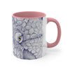 White Octopus Yellow Ink Navy Blue On Art Accent Coffee Mug 11Oz