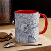 White Octopus Yellow Ink Navy Blue On Art Accent Coffee Mug 11Oz