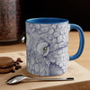 White Octopus Yellow Ink Navy Blue On Art Accent Coffee Mug 11Oz