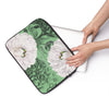 White Peonies Green Collage Laptop Sleeve