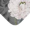 White Peonies Grey Chic Bath Mat Home Decor