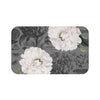 White Peonies Grey Chic Bath Mat Large 34X21 Home Decor